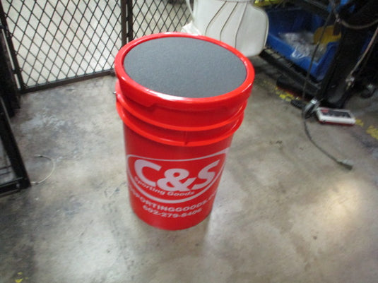 New Rawlings C & S 6 Gallon Ball Bucket w/ Padded Lid - Red