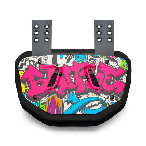 Load image into Gallery viewer, New Battle &quot;Graffiti&quot; Chrome Football Back Plate - Youth

