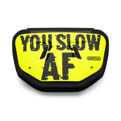 Load image into Gallery viewer, New Battle &quot;Slow AF&quot; Chrome Football Back Plate - Youth
