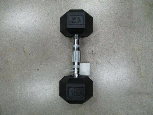 New Rising Sports 12lb Rubber Dumbbell