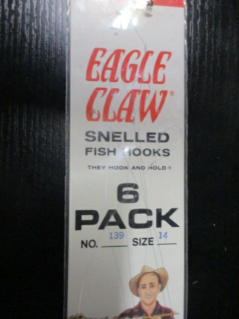 Eagle Claw Snelled Fish Hooks Size 14 - 6 ct