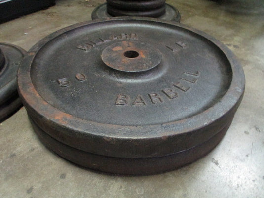 Used Vintage Billiard 50lb Standard Weight Plate Set of 2