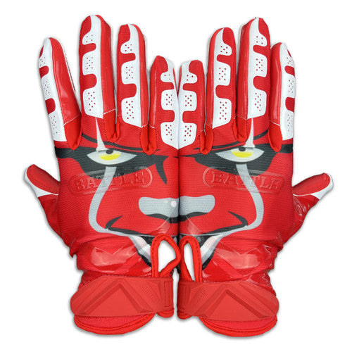 New Battle Clown Cloaked Football Receiver Gloves Adult Size Medium