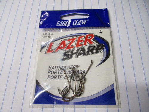 Used Eagle Claw Lazer Sharp Bairholder Hooks - 7 ct
