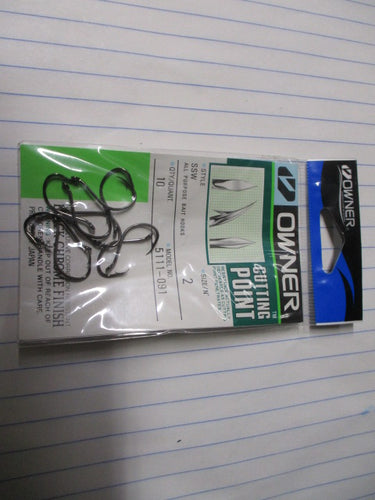 Owner Cutting Point All Purpose Bait Size 2 Hooks - 10 ct