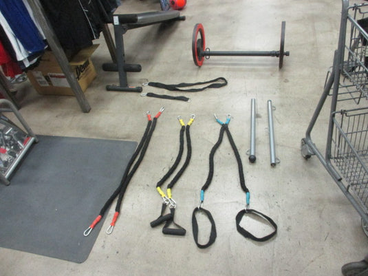 Used Pilates Wheel W/ Resistance Bands and Anchor System