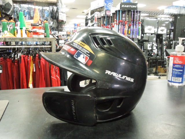 Load image into Gallery viewer, Used Rawlings R16 Black Batting Helmet w/ Jaw Guard Size 6 3/8 - 7 1/8
