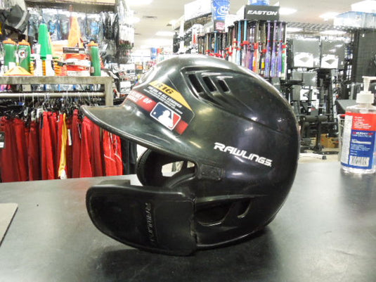 Used Rawlings R16 Black Batting Helmet w/ Jaw Guard Size 6 3/8 - 7 1/8