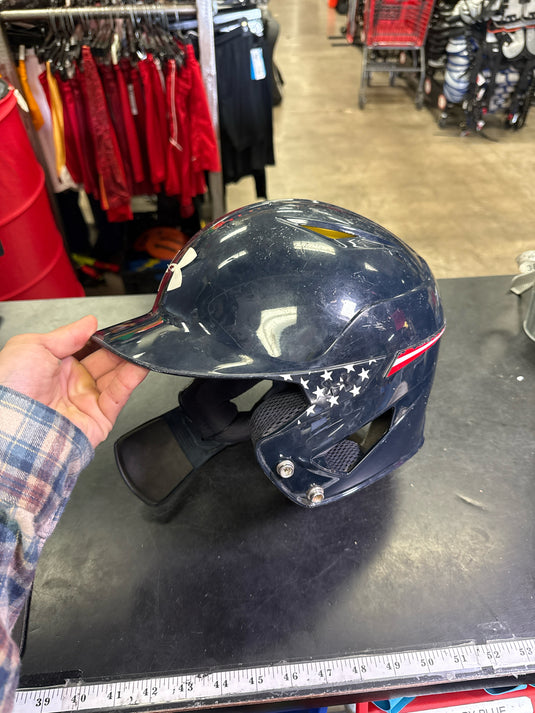 Used Underarmour UABH2-100 Batting Helmet with Jaw Guard Size 6 1/2 to 7 1/2
