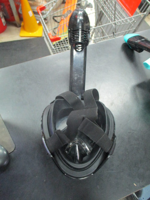 Load image into Gallery viewer, Used Full Face Diving Mask With Attached Snorkel In Black
