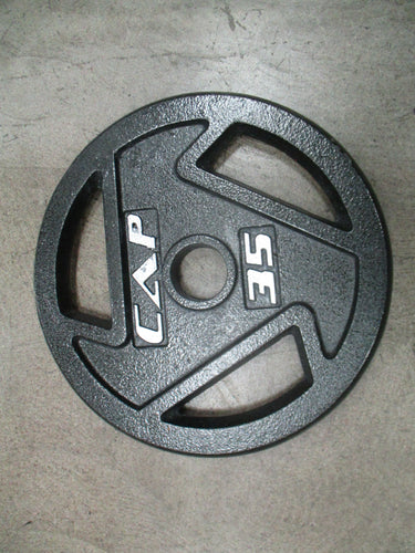 Used Cap 35lb Olympic Cast Iron Weight Plate