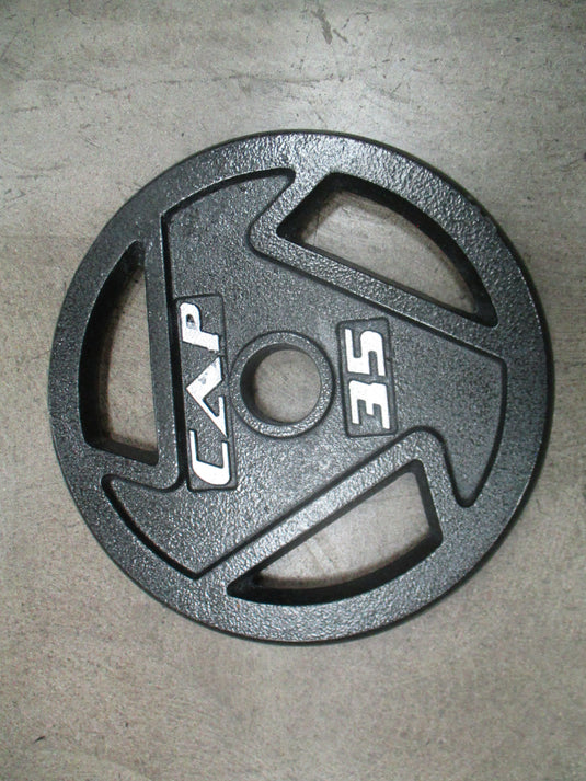 Used Cap 35lb Olympic Cast Iron Weight Plate