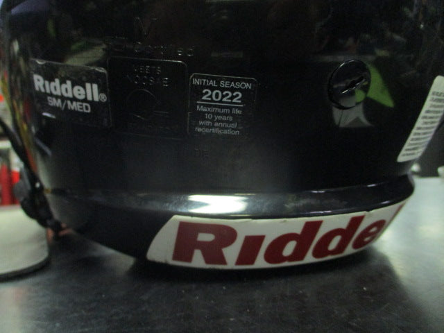 Load image into Gallery viewer, Used Riddell Victor Black Youth Football Helmet Size Small-Medium w/ Visor
