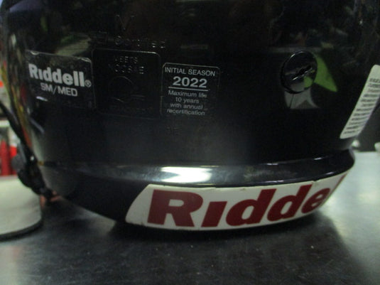 Used Riddell Victor Black Youth Football Helmet Size Small-Medium w/ Visor
