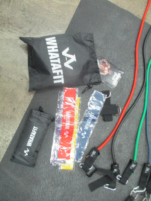 Used Whatafit Resistance Bands Set Exercise Bands with Door Anchor 16 Piece