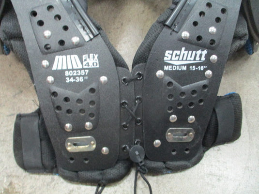 Used Schutt Mid Flex 4.0 Football Shoulder Pads Size Youth Medium 15