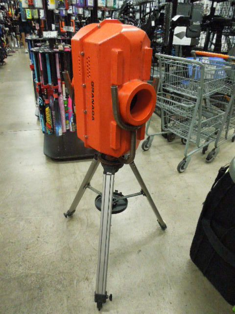 Load image into Gallery viewer, Heavy Use Granada III Single Speed Wiffle Ball Pitching Machine with OG Tripod
