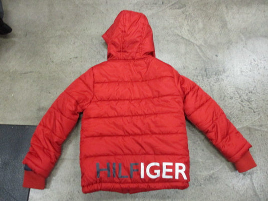 Used Tommy Hilfiger Big Boy David Hooded Puffer Red Jacket - Small