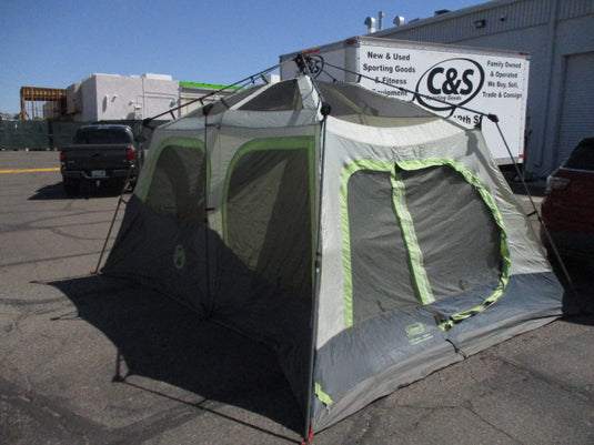 Used Coleman 10 Person Instant Pop Up Tent With Oversized Tent Stakes and Bag