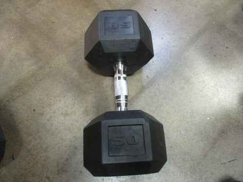Used 50 LB Rubber Hex Dumbbell
