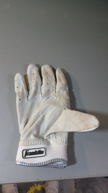 Load image into Gallery viewer, Used FRANKLIN 1 Size Fits All White Batting Gloves
