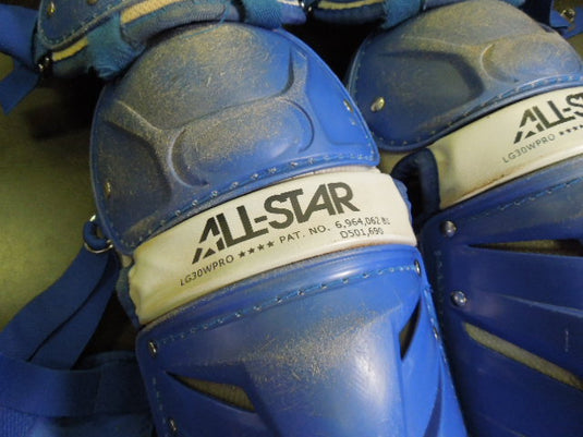 Used All Star LG30WPRO **** Adult Catcher's Shin Guards in Royal Blue