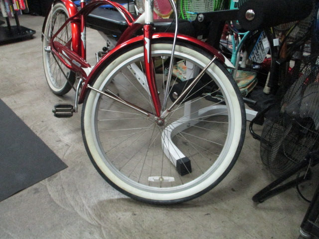 Load image into Gallery viewer, Used Electra Deluxe 3 Speed Cruiser in Cherry Red With 26" White Wall Wheels
