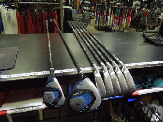 Used Top Flite 7pc Left Hand Ti Matrix Golf Club Set 6-9i, Wedge, 5h, 3w