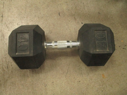 Used 40lb Rubber Hex Dumbbell