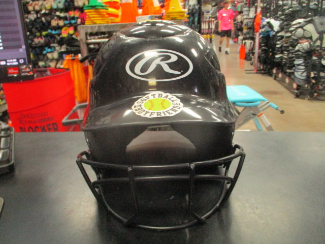 Load image into Gallery viewer, Used Rawlings Black Batting Helmet w/ Mask Size 6 1/2 - 7 1/2
