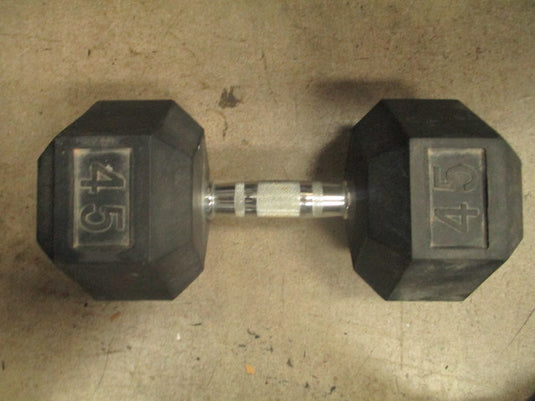 Used 45lb Rubber Hex Dumbbell