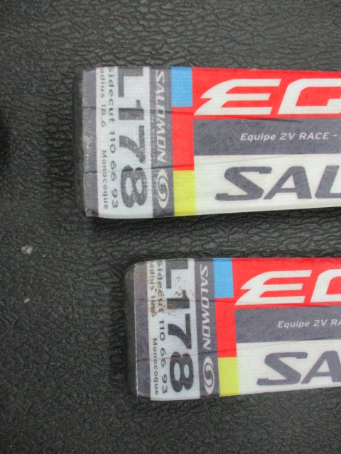 Used Salomon Equip 2V Race Size 178CM Downhill Skis W/ Salomon Bindings