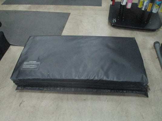 Used 4ft X 8ft X 2" Black Folding Gymnastics Mat (Heavy Wear)
