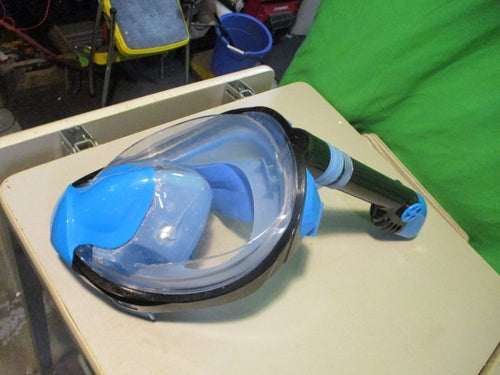 Used Blue Full Face Swim Snorkel - S/M