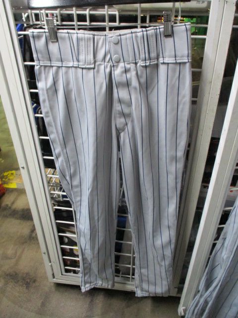 Used Rawlings Blue Striped Grey Elastic Bottom Pants Adult Size 32 - 29