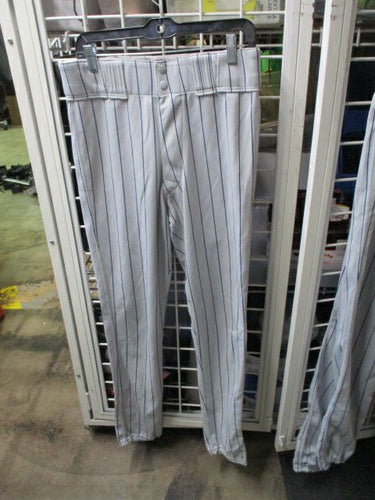 Used Rawlings Blue and Grey Striped Elastic Bottom Pants Adult Size 34 - 33