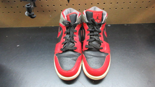 Used Nike Air Jordan 1 Mid Fire Red Cement Shoes - Size Youth 7