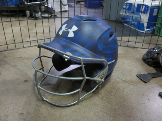 Used Under Armour UABH100 in Blue Camo With I Bar Vision Face Guard