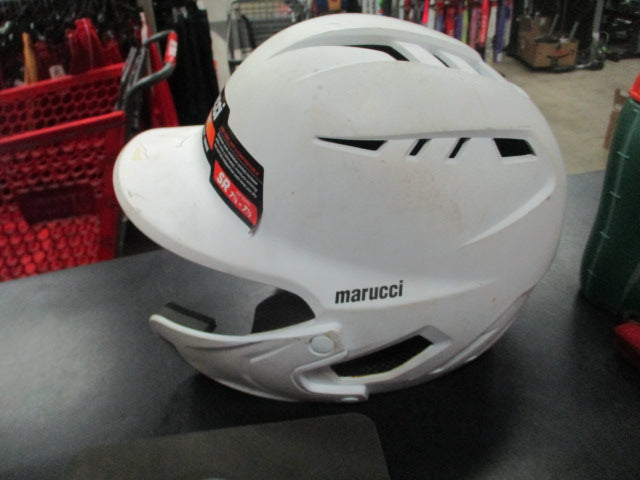 Load image into Gallery viewer, Used Marucci Duravent Senior White With Cheek protector Batting  Helmet
