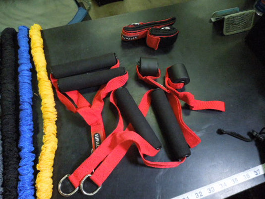Used Supalak Resistance Band Set includes handles, bands, door anchors