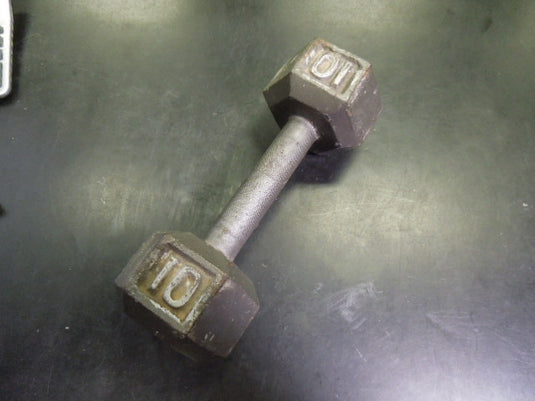 Used 10 lb Cast Iron Hex Dumbbell