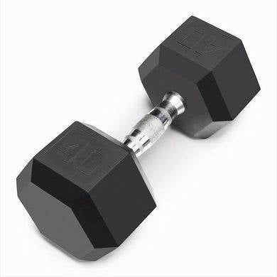 New Cap 40 lb Rubber Hex Dumbbell - 1 Qty