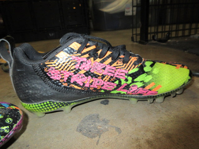 Load image into Gallery viewer, Used Adidas Adizero 12.0 'Mismatch - Black Multi-Color Football Cleats - Size 6
