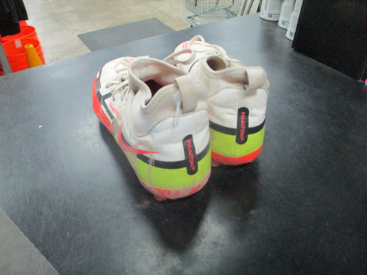Used Nike Phantom youth Soccer cleats in white size 6Y Spikes are worn down