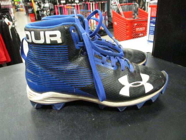 Load image into Gallery viewer, Used Under Armour Hammer Youth Mid Rim Football Cleats Size 1.5Y
