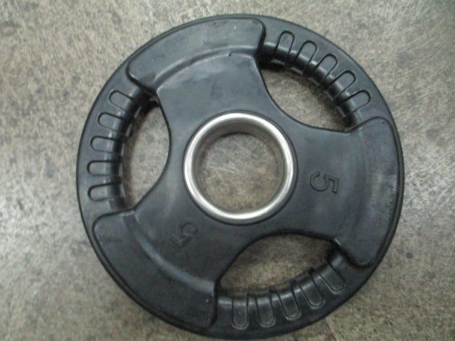 Load image into Gallery viewer, Used 5lb Rubber Grip Olympic Weight Plate
