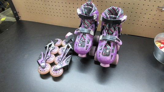 Used Roller Derby Lomond Girls Adjustable Inline-Quad Combo Skates - Size 12-2
