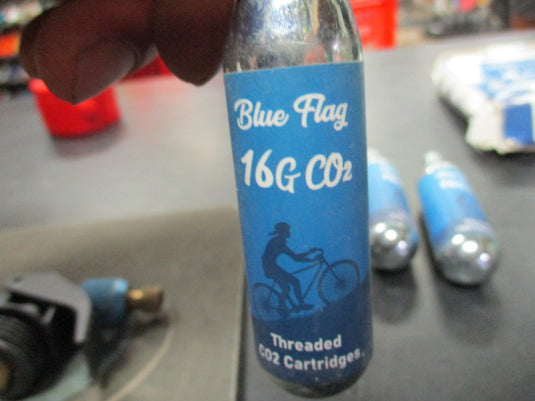 Used Blue Flog 16 Grams Threaded CO2 Tanks 5 Pack