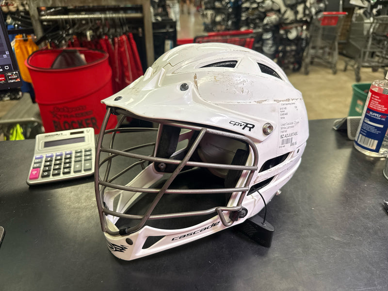 Load image into Gallery viewer, Used Cascade CPV-R White Lacrosse Helmet
