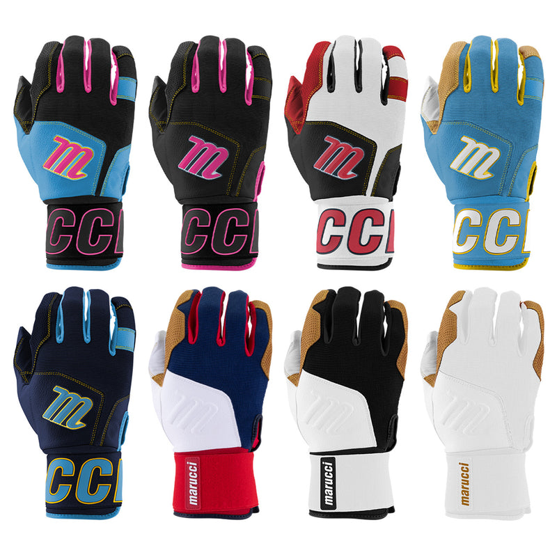 Load image into Gallery viewer, New Marucci Blacksmith Batting Gloves - Adult Size XL - Black/Carolina Blue

